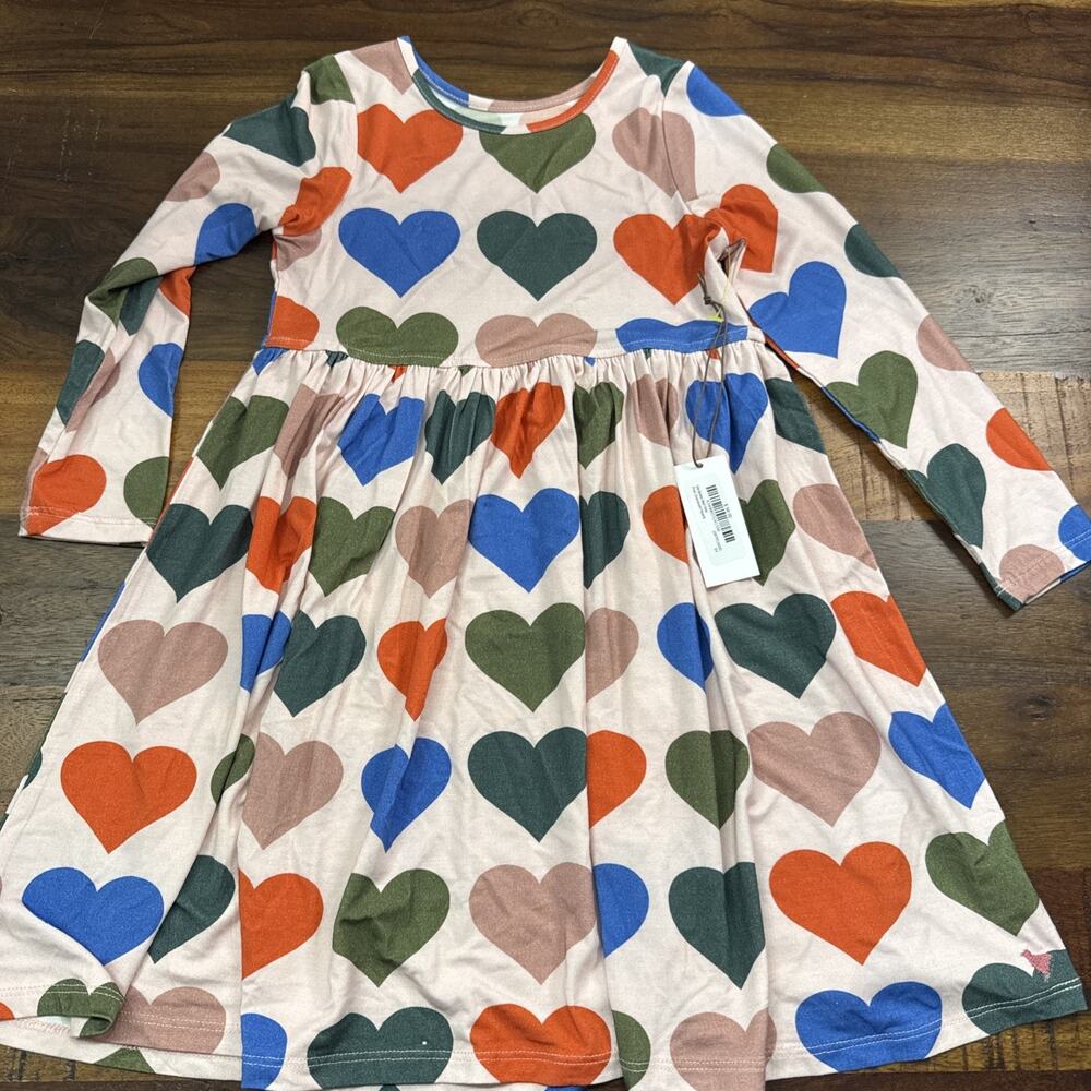 NWT Pink Chicken bamboo Steph dress with Hearts size 5 Bamboo